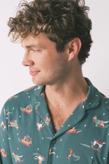 Чоловіча бавовняна піжама з принтом у вигляді собак