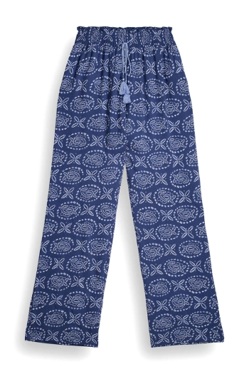 Длинные струящиеся пижамные брюки с принтом пейсли из хлопка