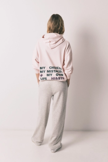 Брюки джоггеры из хлопкового флиса, серые