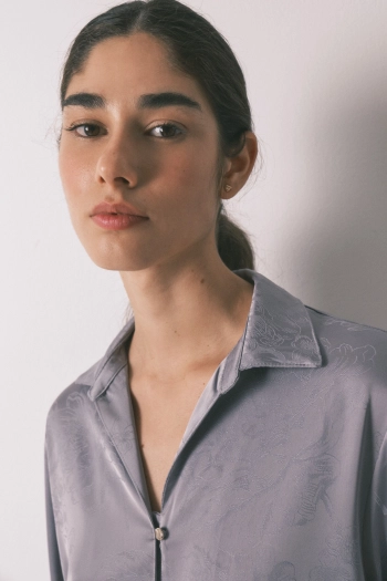 Длинная пижама из жаккардового атласа