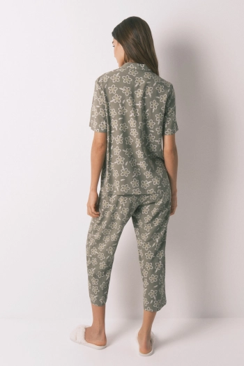 Вискозная пижама с цветочным принтом