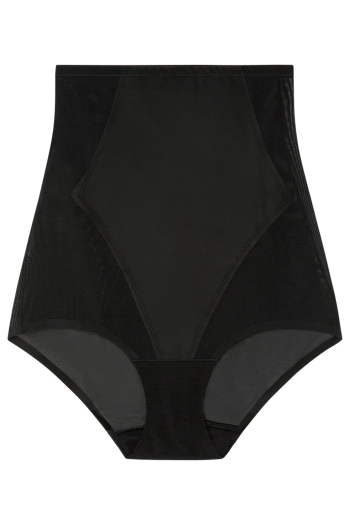 Чорні моделюючі трусики з високою посадкою та тюлем