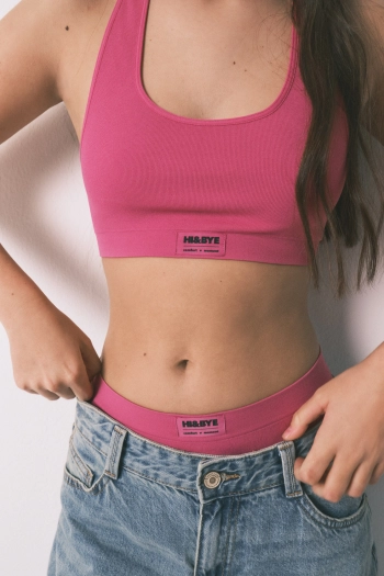 Розовый спортивный бесшовный бюстгальтер