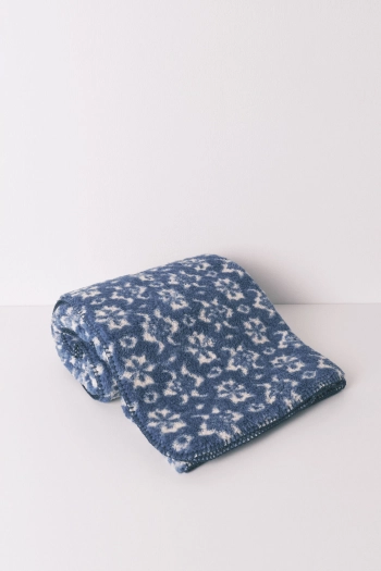 Синий плед из флиса