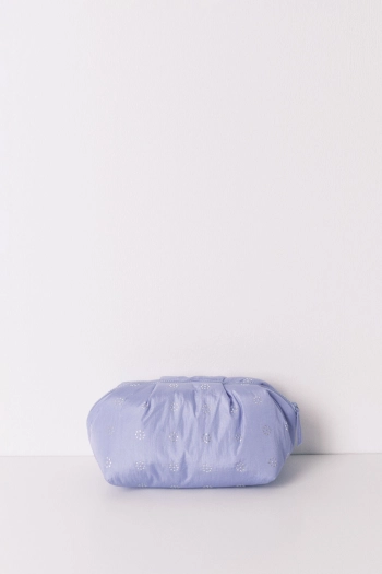 Велика синя стьобана косметичка