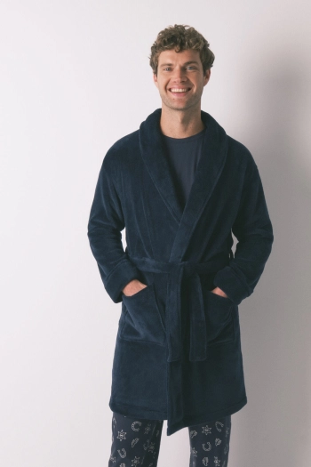 Чоловічий халат міді з м'якого флісу