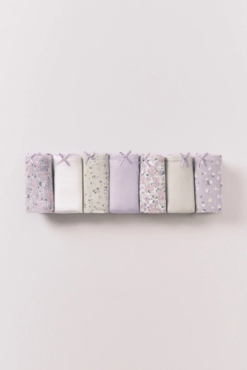 Набір із 7 класичних бавовняних трусиків із квітковим принтом