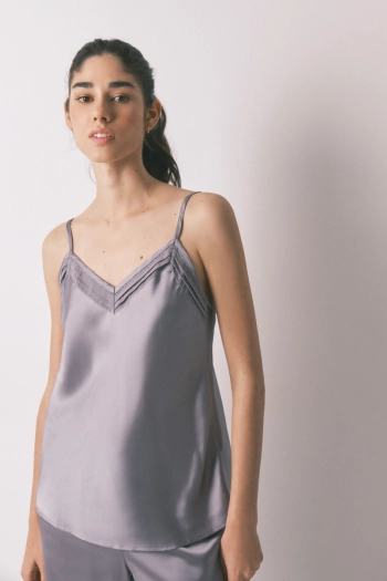 Піжама із сатину та мережива