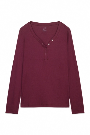 Футболка з довгим рукавом бордова в рубчик