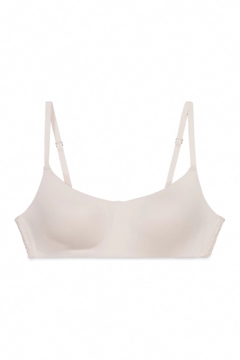 Рожевий бюстгальтер-топ із модалу та мережива з ущільненими чашками