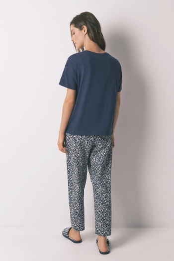 Синяя хлопковая пижама Smiley