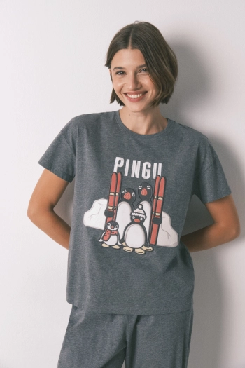 Сіра бавовняна піжама Pingu