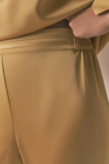 Довга піжама-сорочка з сатину гірчичного кольору