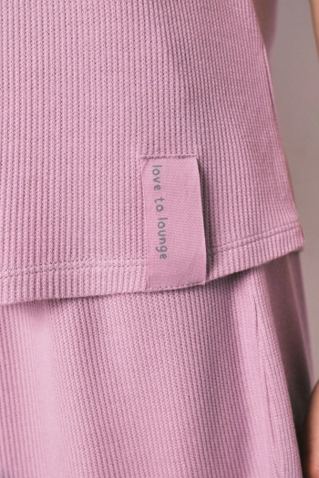 Короткая пижама с вафельной фактурой розовая