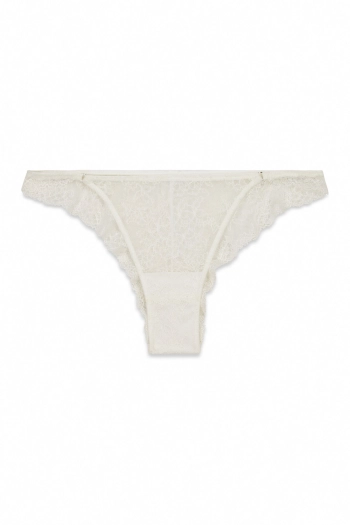 Трусики-бразилиана кружевные белые