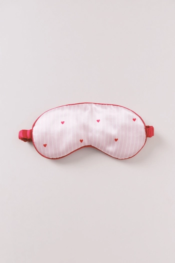 Маска для сну в смужку з сердечками