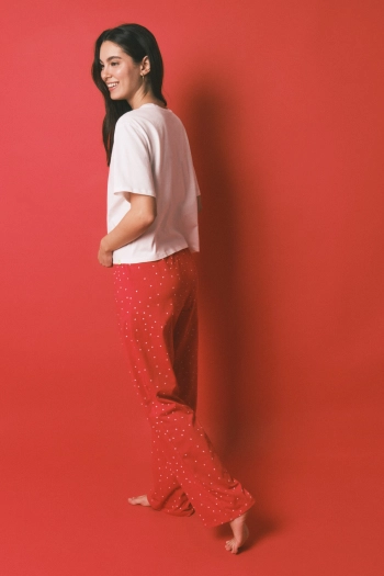 Довга бавовняна піжама з принтом