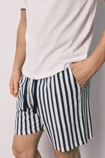 Чоловіча коротка піжама у смужку зі 100% бавовни