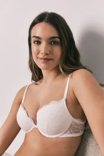 GORGEOUS Бюстгальтер push up з мереживом у білому кольорі