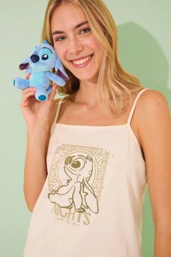 Коротка бавовняна піжама Lilo&Stitch на бретельках
