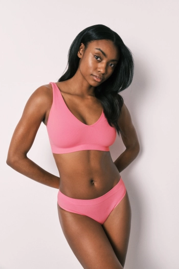 Однотонний топ халтер з лазерною обробкою краю