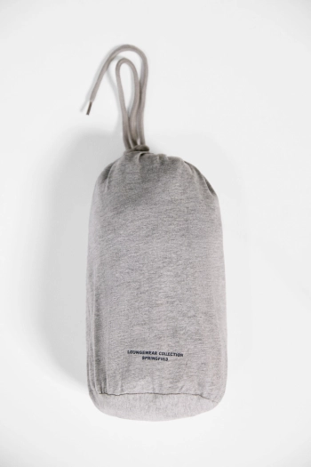 Довга піжама з бавовняного джерсі однотонного сірого кольору