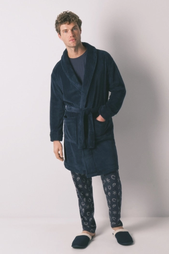 Чоловічий халат міді з м'якого флісу