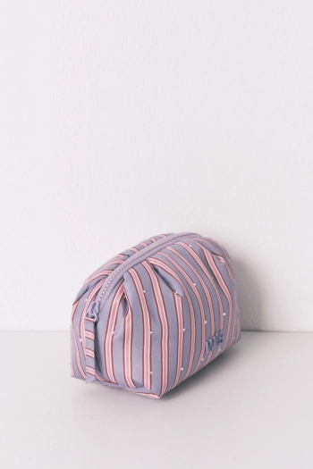 Косметичка маленька в смужку зі стразами