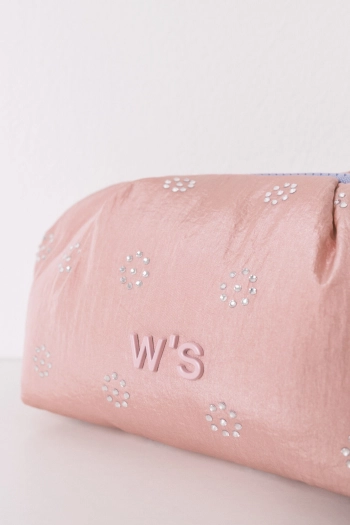 Стьобана рожева косметичка з паєтками