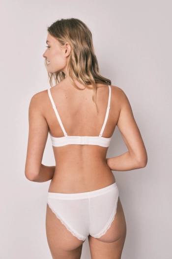 Белые классические хлопковые трусики в рубчик