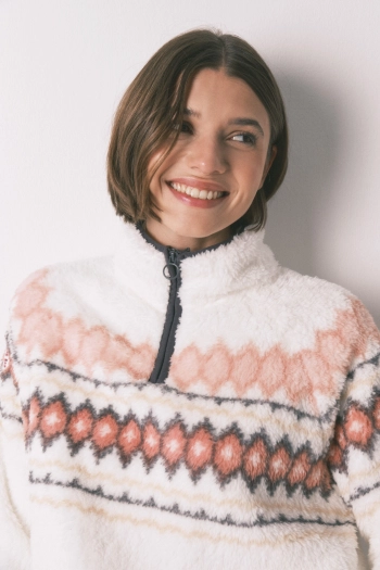 Длинная мягкая флисовая пижама с принтом  Fair Isle