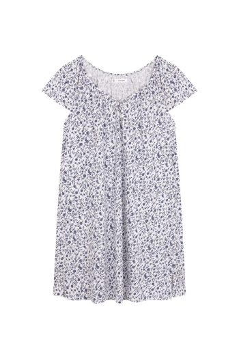 Коротка нічна сорочка з квітковим принтом