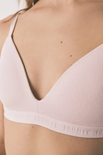 Треугольный бюстгальтер с наполнителем, розовый