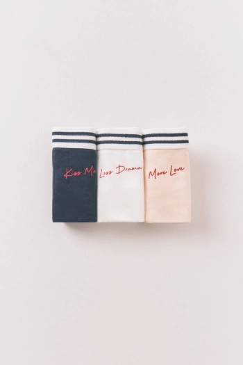 Набор из 3 классических трусиков из хлопка с принтом