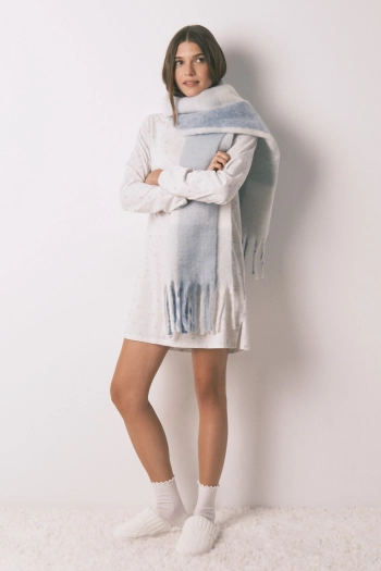 Сіра бавовняна нічна сорочка