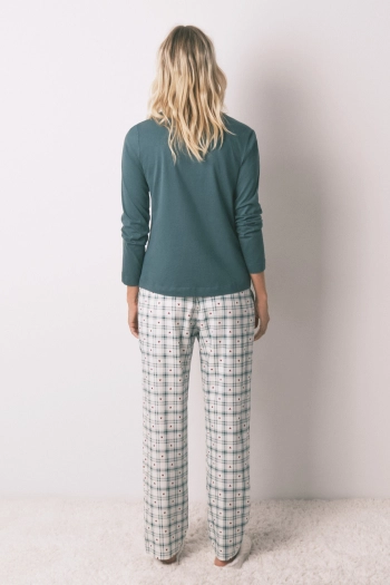 Длинные фланелевые брюки в зеленую клетку