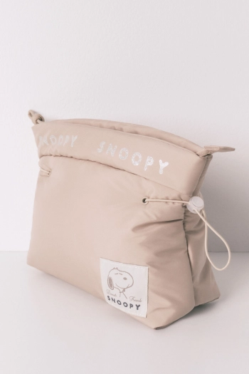 Середняя пухка бежева косметичка Snoopy