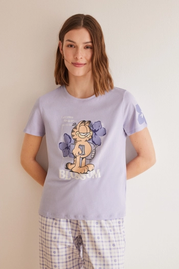 Сиреневая пижама Garfield из хлопка