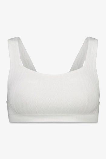 Білий безшовний топ з в'язаною текстурою