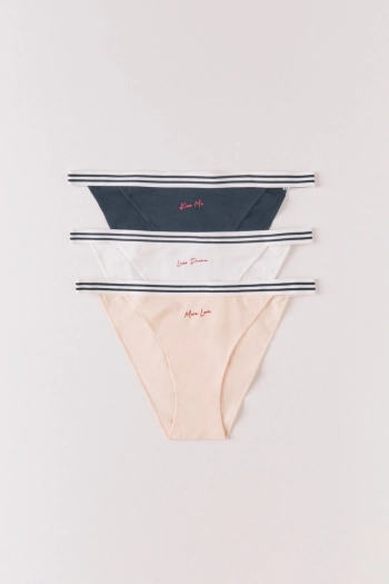 Набор из 3 классических трусиков из хлопка с принтом