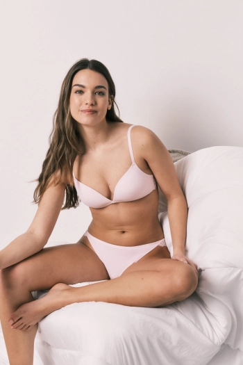 CHARMING Розовый кружевной бюстгальтер-треугольник с чашками