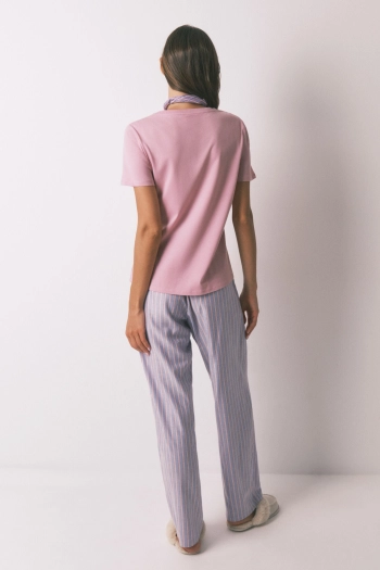 Длинные фланелевые брюки в разноцветную полоску