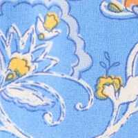 Довгі сині штани з віскози з квітковим принтом