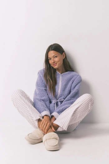 Длинные фланелевые брюки в разноцветную полоску