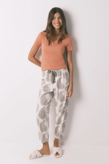 Бавовняні штани з принтом пейслі