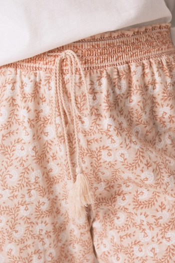 Хлопковые штаны с цветочным принтом