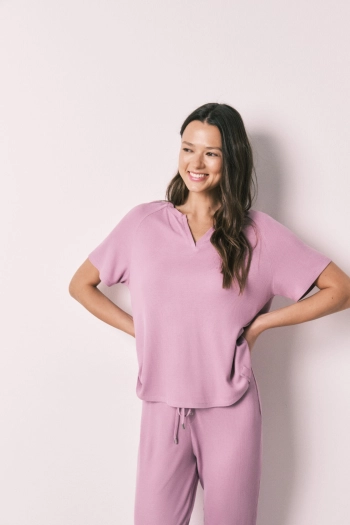 Пижама капри из вафельной ткани