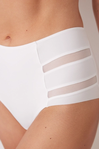 Білі коригуючі трусики з високою талією