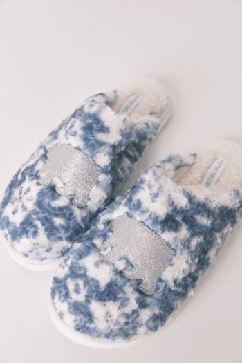 Домашні капці з м'якого флісу з нашивкою Ведмедик