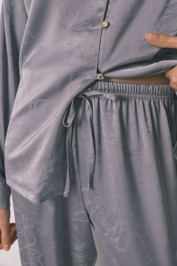 Длинная пижама из жаккардового атласа